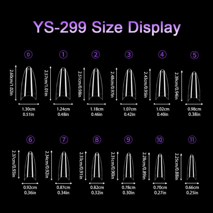 Half Cover Almond Nail Tips – Medium (504 pcs) - OceanNailSupply