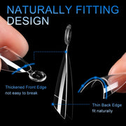 Half Cover Almond Nail Tips – Short (504 pcs) - OceanNailSupply