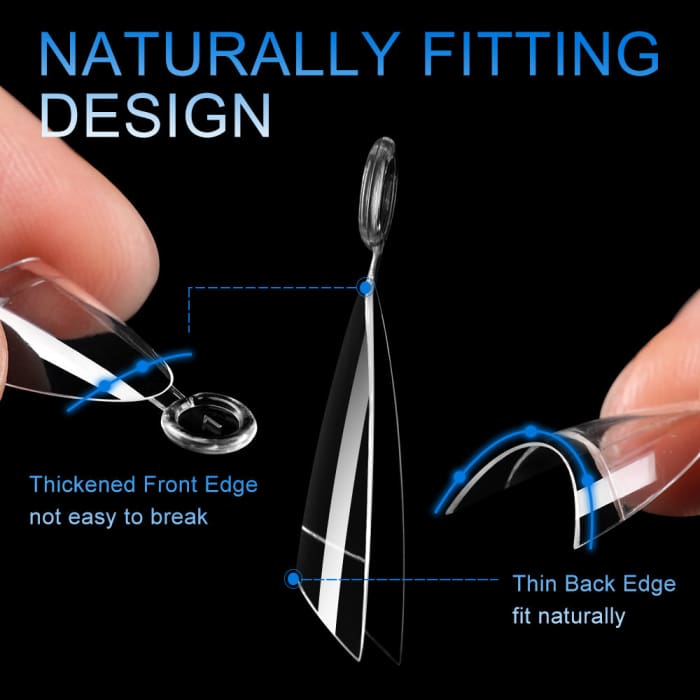 Half Cover Almond Nail Tips – Short (504 pcs) - OceanNailSupply