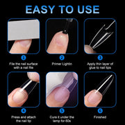 Half Cover Almond Nail Tips – Short (504 pcs) - OceanNailSupply