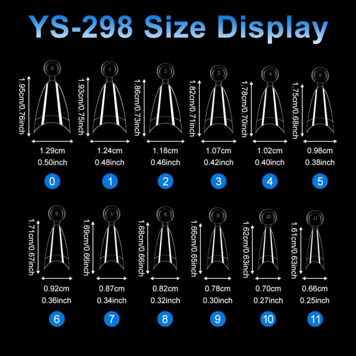 Half Cover Almond Nail Tips – Short (504 pcs) - OceanNailSupply