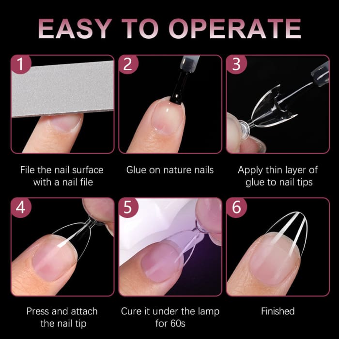 Half Cover Almond Nail Tips – XS (504 pcs) — OceanNailSupply