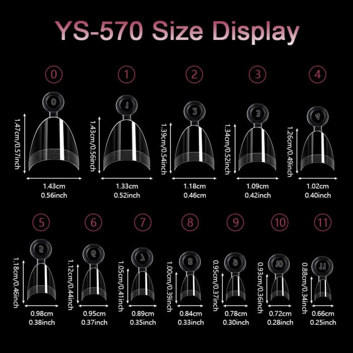 Half Cover Almond Nail Tips – XS (504 pcs) - OceanNailSupply