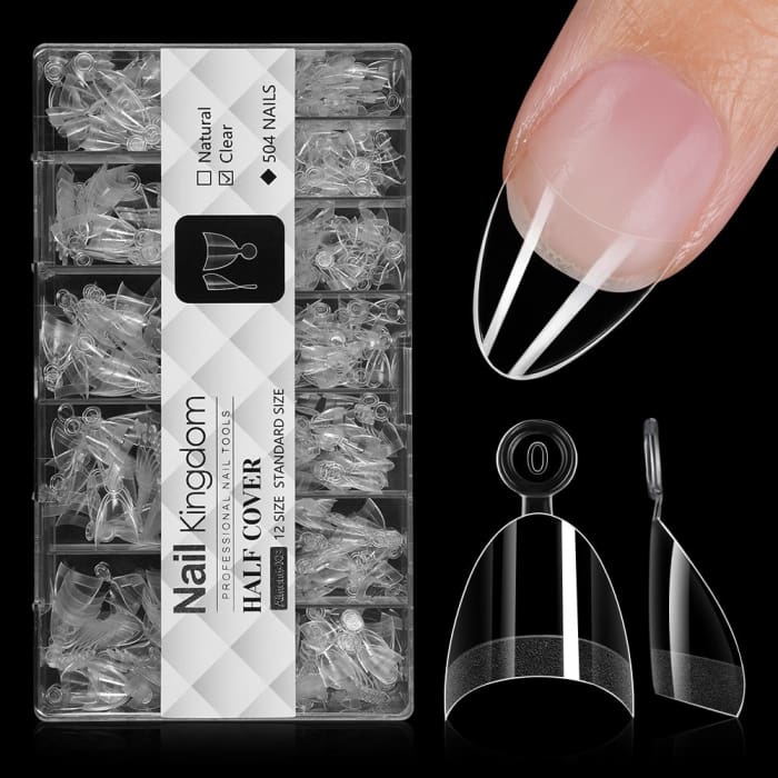 Half Cover Almond Nail Tips – XS (504 pcs) - OceanNailSupply