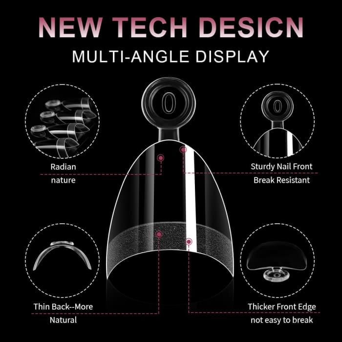 Half Cover Almond Nail Tips – XS (504 pcs) - OceanNailSupply