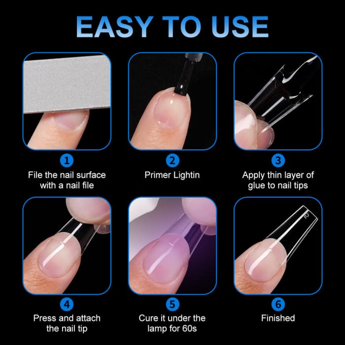 Half Cover Coffin Nail Tips – Extra Short (504 pcs) - OceanNailSupply