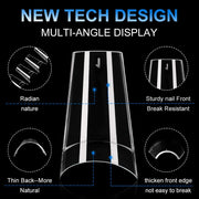 Half Cover Coffin Nail Tips – Extra Short (504 pcs) - OceanNailSupply