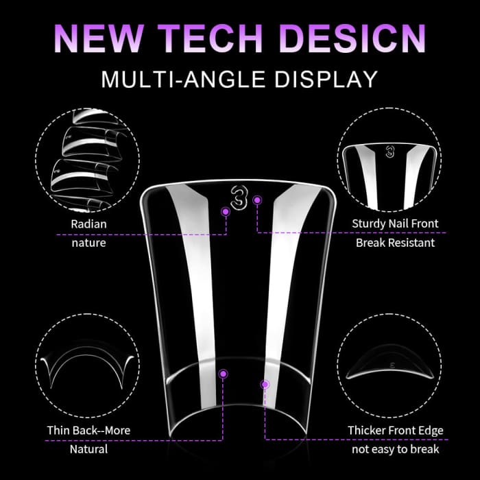 Half Cover Duck Nail Tips – Short (504 pcs) - OceanNailSupply