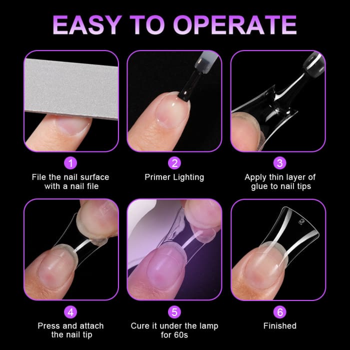 Half Cover Duck Nail Tips – Short (504 pcs) - OceanNailSupply