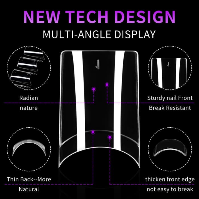 Half Cover Square Nail Tips – Short (504 pcs) - OceanNailSupply