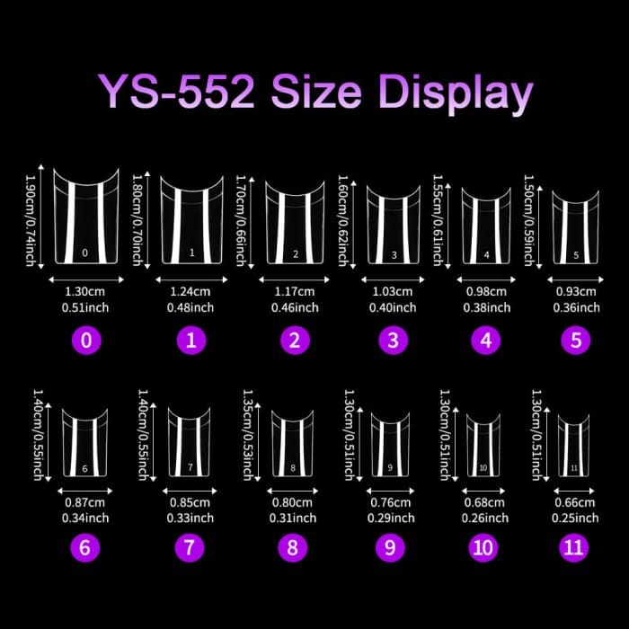 Half Cover Square Nail Tips – Short (504 pcs) - OceanNailSupply