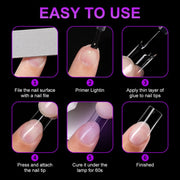 Half Cover Square Nail Tips – Short (504 pcs) - OceanNailSupply