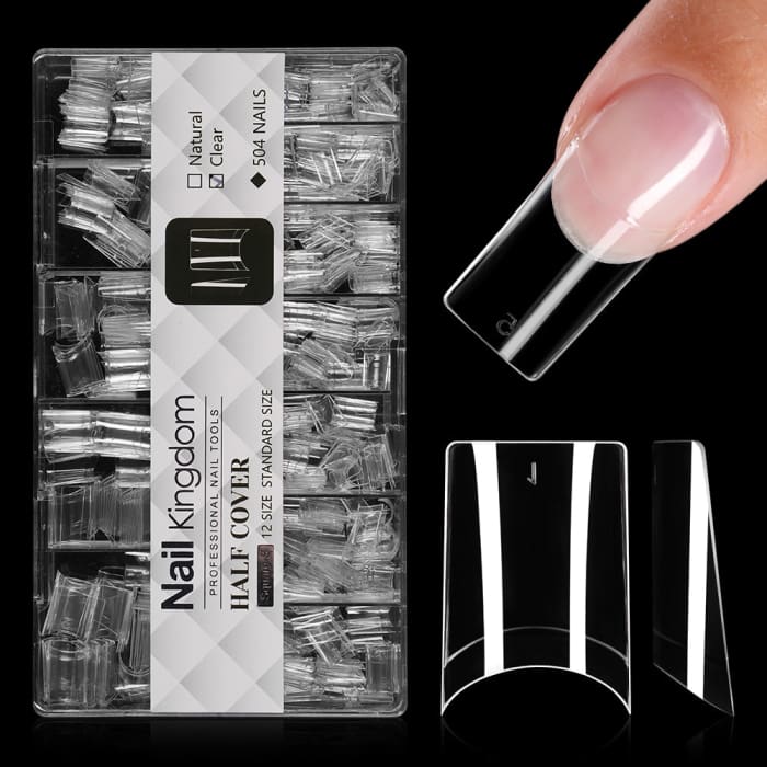 Half Cover Square Nail Tips – Short (504 pcs) - OceanNailSupply