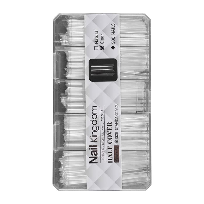 Half Cover Square Nail Tips – XL (504 pcs) - OceanNailSupply