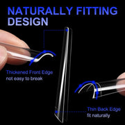 Half Cover Square Nail Tips – XL (504 pcs) - OceanNailSupply