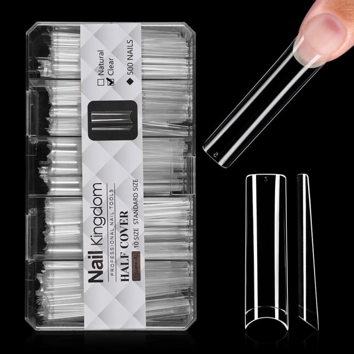 Half Cover Square Nail Tips – XL (504 pcs) - OceanNailSupply