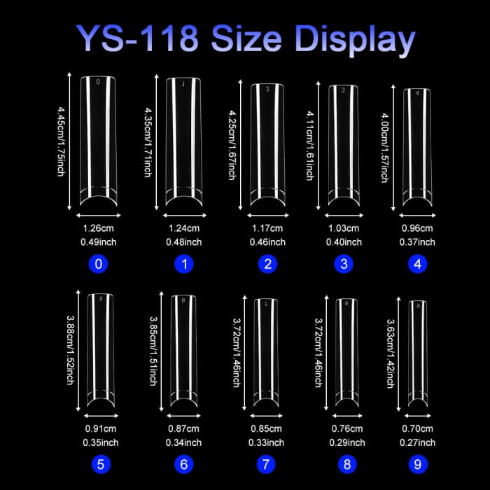 Half Cover Square Nail Tips – XL (504 pcs) - OceanNailSupply