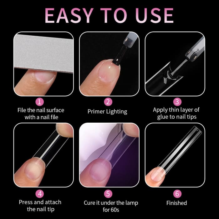 Half Cover Square Nail Tips – XXXL (504 pcs) - OceanNailSupply