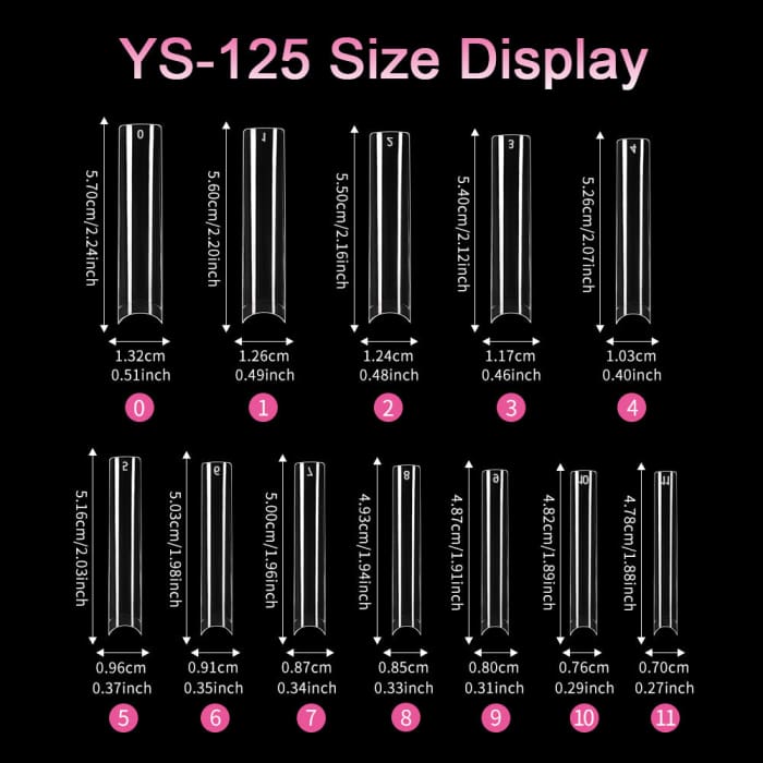 Half Cover Square Nail Tips – XXXL (504 pcs) - OceanNailSupply