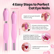 Heart Cat Eye Magnet - Pink - OceanNailSupply