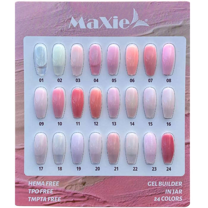MaXie Gel Builder In A Jar Collection – 24 Color Series - OceanNailSupply