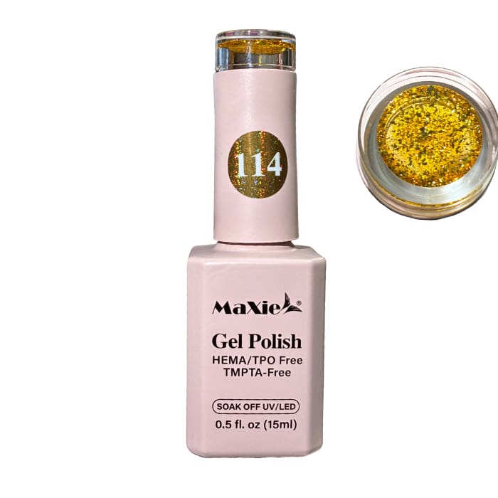 MaXie Gold Glitter Gel Polish – High Sparkle Shine - OceanNailSupply