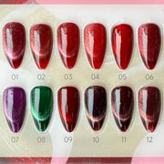 MaXie Red Cat Eye Collection - 12 Colors - OceanNailSupply