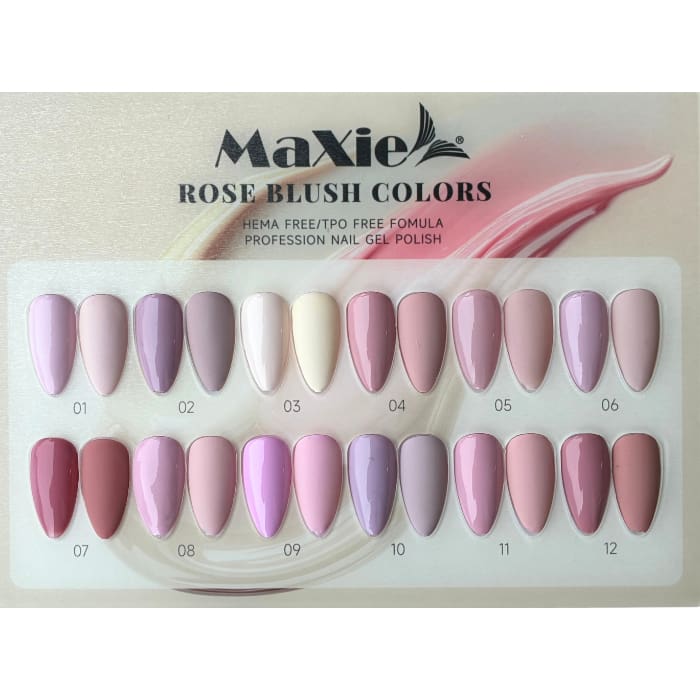 MaXie Rose Blush Nude Collection - 12 Colors - OceanNailSupply
