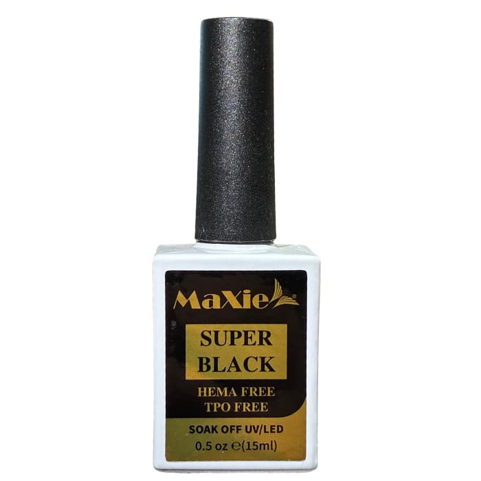 MaXie Super Black Gel Polish – Ultra Pigmented Deep Black (HEMA & TPO Free) - OceanNailSupply
