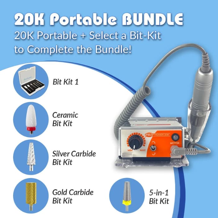 Medicool Pro Power 20k Electric File + Bit Bundles - OceanNailSupply