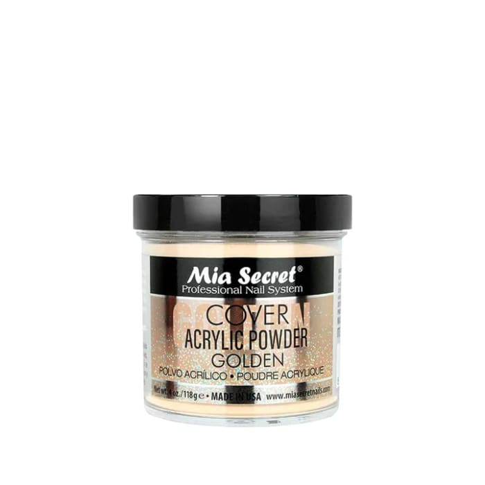 MIA SECRET COVER GOLDEN ACRYLIC POWDER 4 oz. - OceanNailSupply