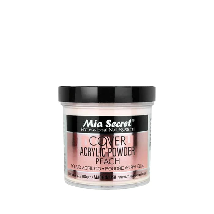 MIA SECRET COVER PEACH ACRYLIC POWDER 4 oz. - OceanNailSupply