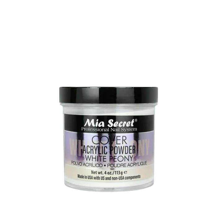 MIA SECRET COVER WHITE PEONY ACRYLIC POWDER 4 oz. - OceanNailSupply