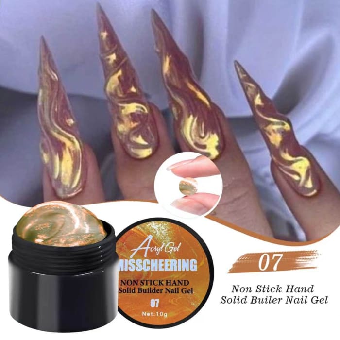 Molten Gold Aurora 3D Molding Gel – Non-Stick Sculpting Nail Art Gel - OceanNailSupply