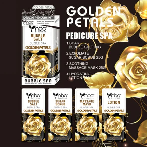 NBC - Bubble World Spa Kit (4 Step) Golden Petals — OceanNailSupply