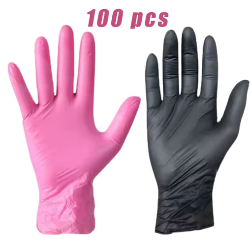 Nitrile Disposable Gloves Powder Free – 100 Count (Pink Or Black) - OceanNailSupply