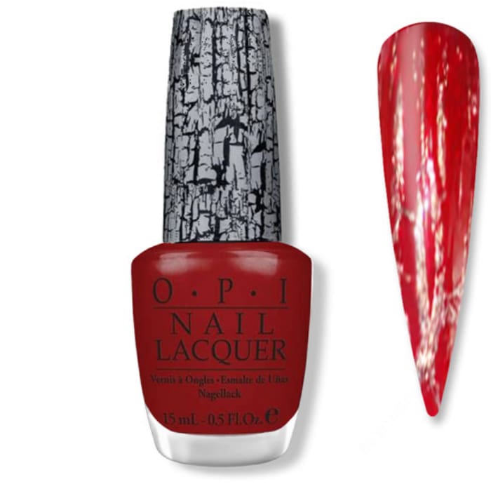 OPI Nail Lacquer - SHATTER Red Shatter 0.5 oz - #NLE55 - OceanNailSupply