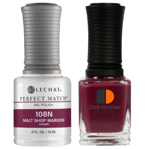 Perfect Match - 108N Malt Shop Maroon (Gel & Lacquer) 0.5oz - OceanNailSupply