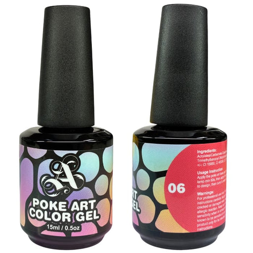 Poke Art Color Gel - #6 (Coral Red) - OceanNailSupply