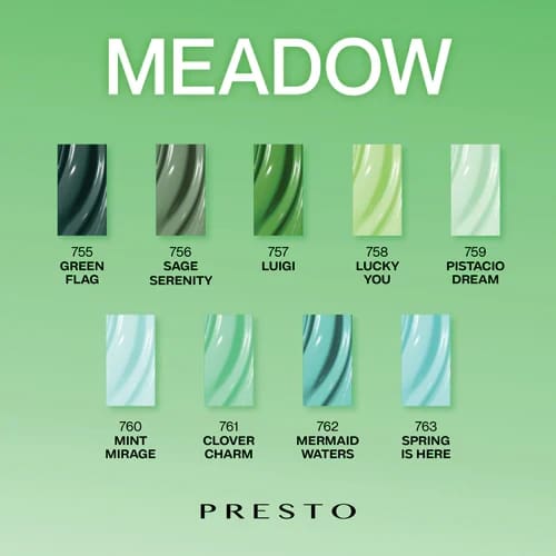PRESTO Color Series: MEADOW Set [9 Bottles] - OceanNailSupply