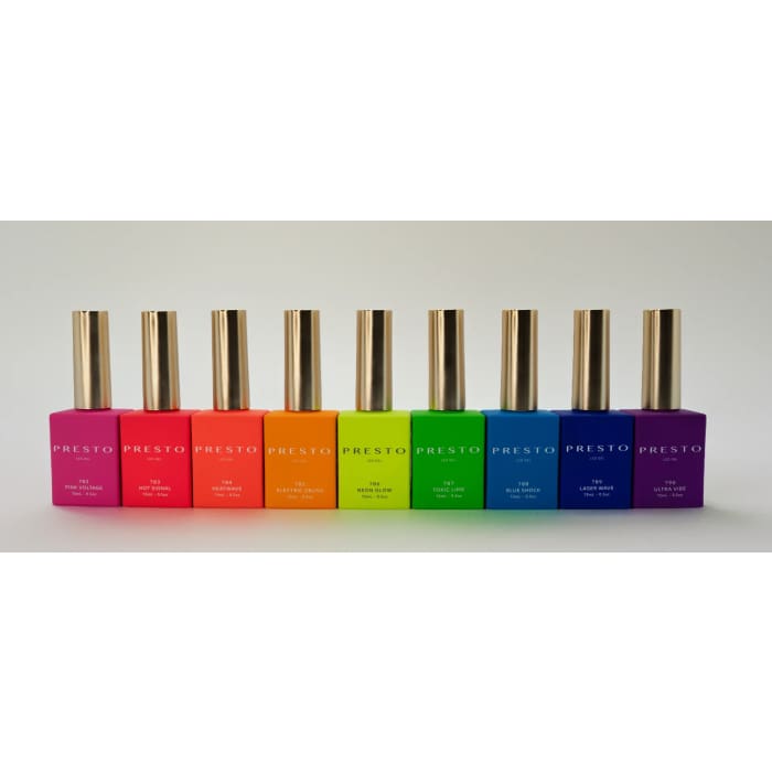 PRESTO Color Series: NEON Set [9 Bottles] - OceanNailSupply