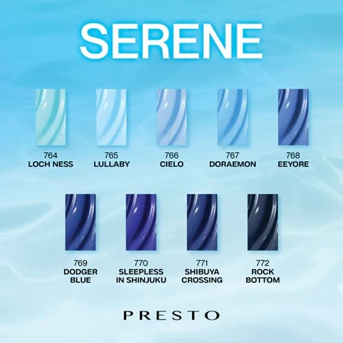 PRESTO Color Series: SERENE Set [9 Bottles] - OceanNailSupply