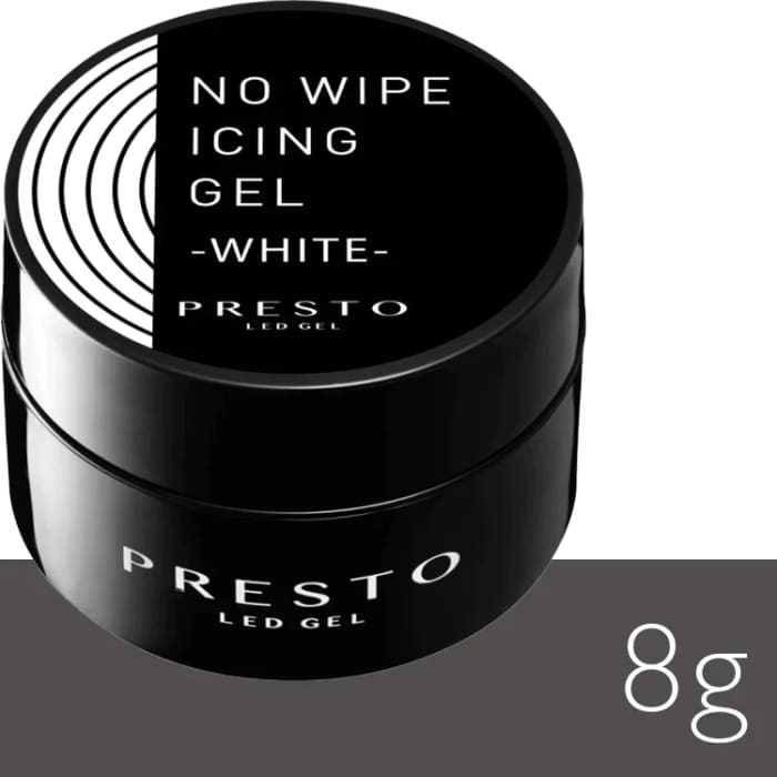 PRESTO NO WIPE ICING GEL WHITE [8G] [JAR] - OceanNailSupply