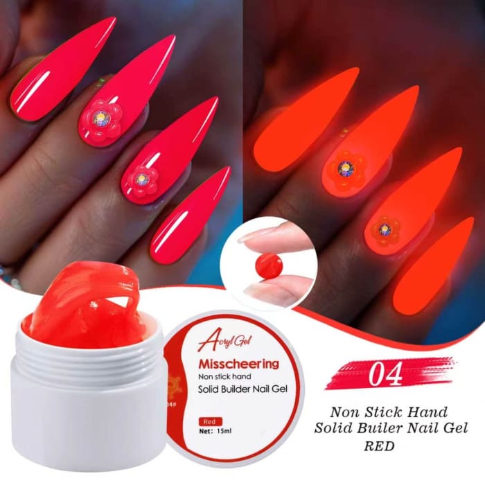 Red Glow In The Dark 3D Molding Gel – Non-Stick (COMING SOON) - OceanNailSupply
