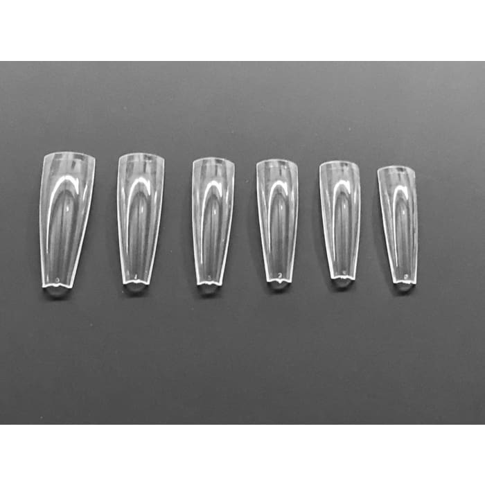 Super Long Coffin Nail Tips - Clear (NEW) - OceanNailSupply