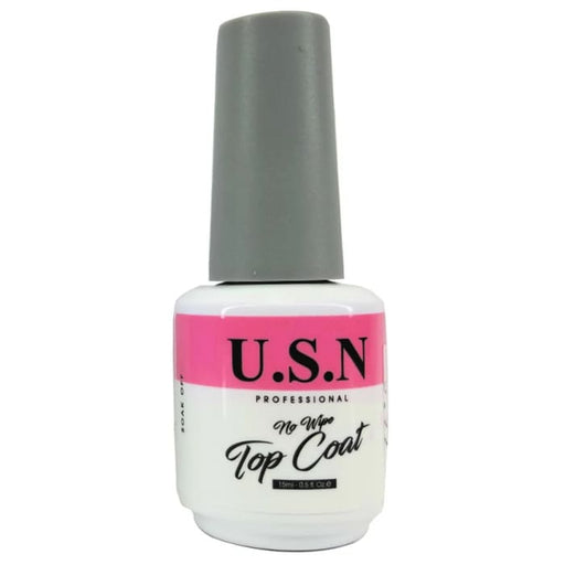 U.S.N No Wipe Top Coat – High Gloss Finish (15ml) - OceanNailSupply