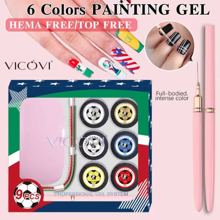 Vicovi 6pc Painting Gel Kit – Nail Art Starter Set - OceanNailSupply