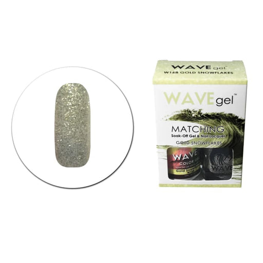 WAVEGEL MATCHING (#168) W168 GOLD SNOWFLAKES - OceanNailSupply