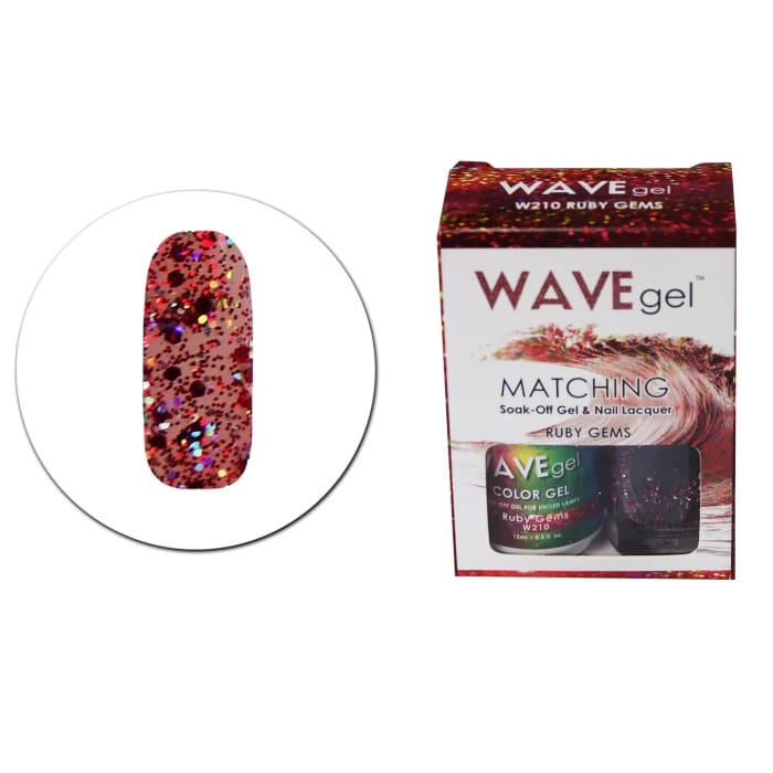 WAVEGEL MATCHING (#210) W210 RUBY GEMS - OceanNailSupply