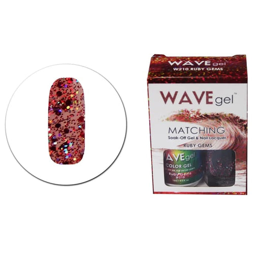 WAVEGEL MATCHING (#210) W210 RUBY GEMS - OceanNailSupply